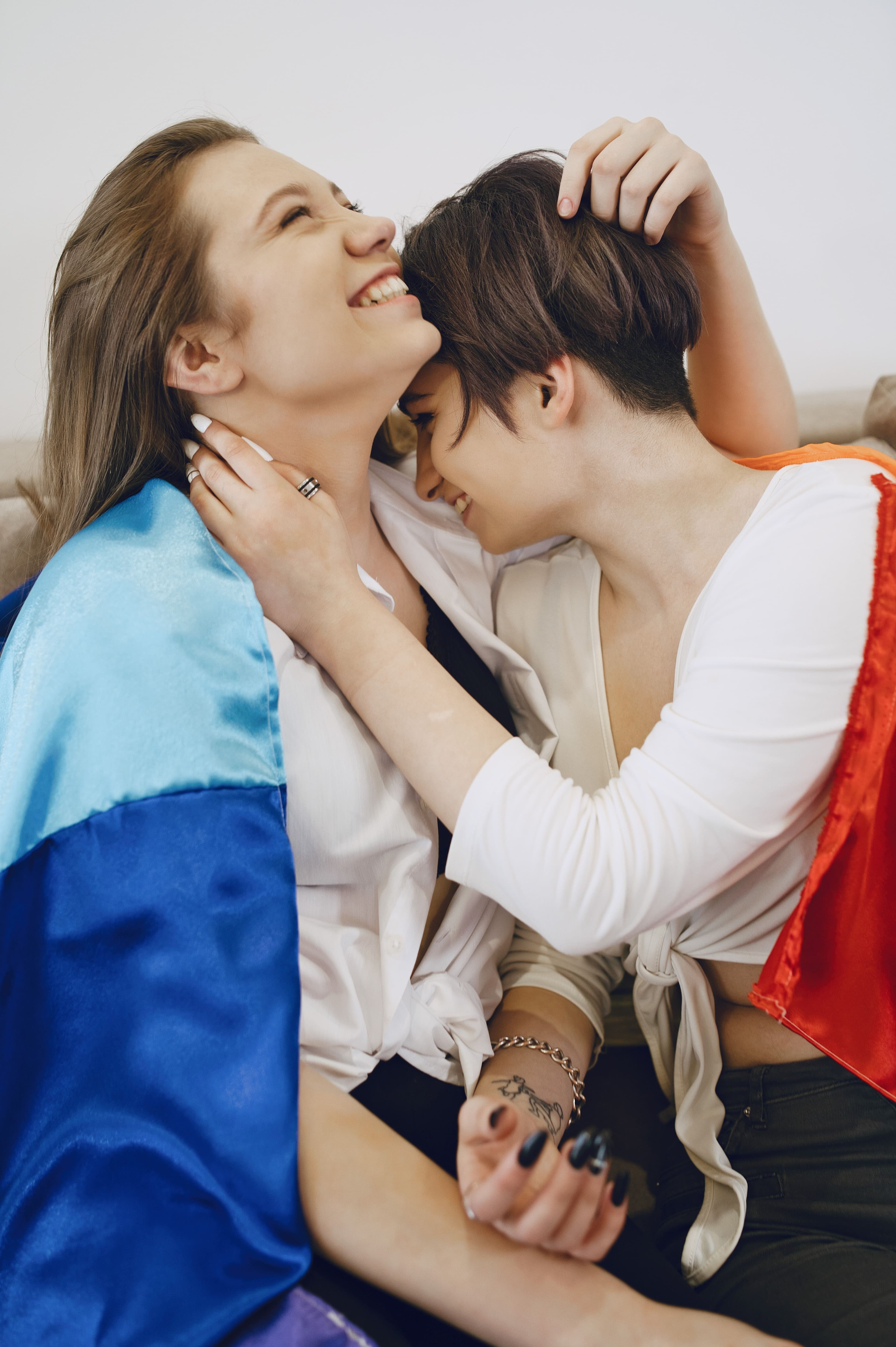 A couple sharing a warm moment at home